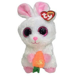 Ty Beanie Boos Brunch Easter Bunny 6" Rabbit 2020 TySilk Glitter Eyes Carrot Tag